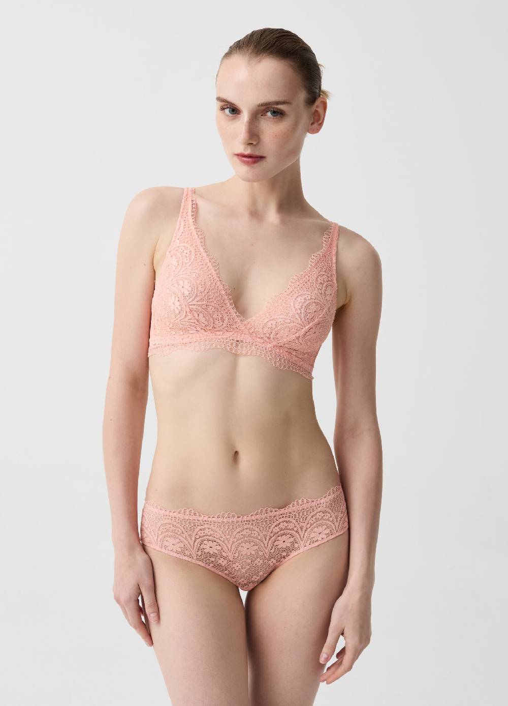 Ovs Slip in pizzo floreale e tulle plumetis