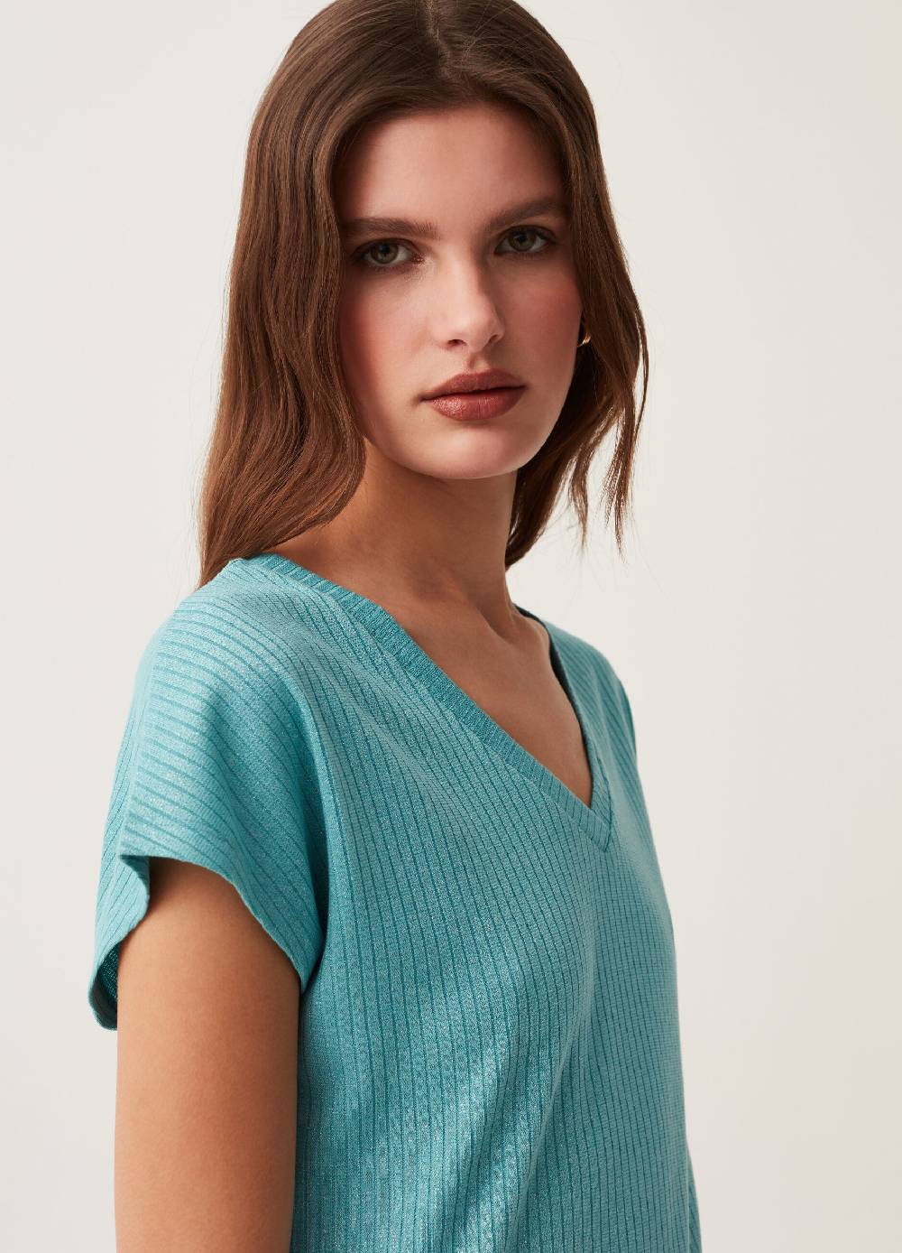 Ovs T-shirt A Coste Piatte Con Lurex