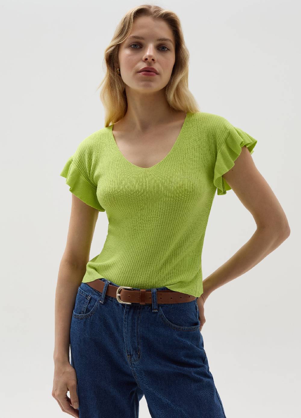 Ovs T-shirt A Costine Maniche Con Volant