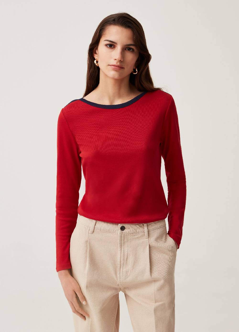 Ovs T-shirt a maniche lunghe scollo a barchetta