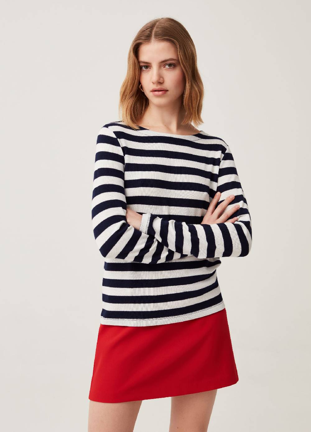 Ovs T-shirt A Righe Con Maniche Lunghe