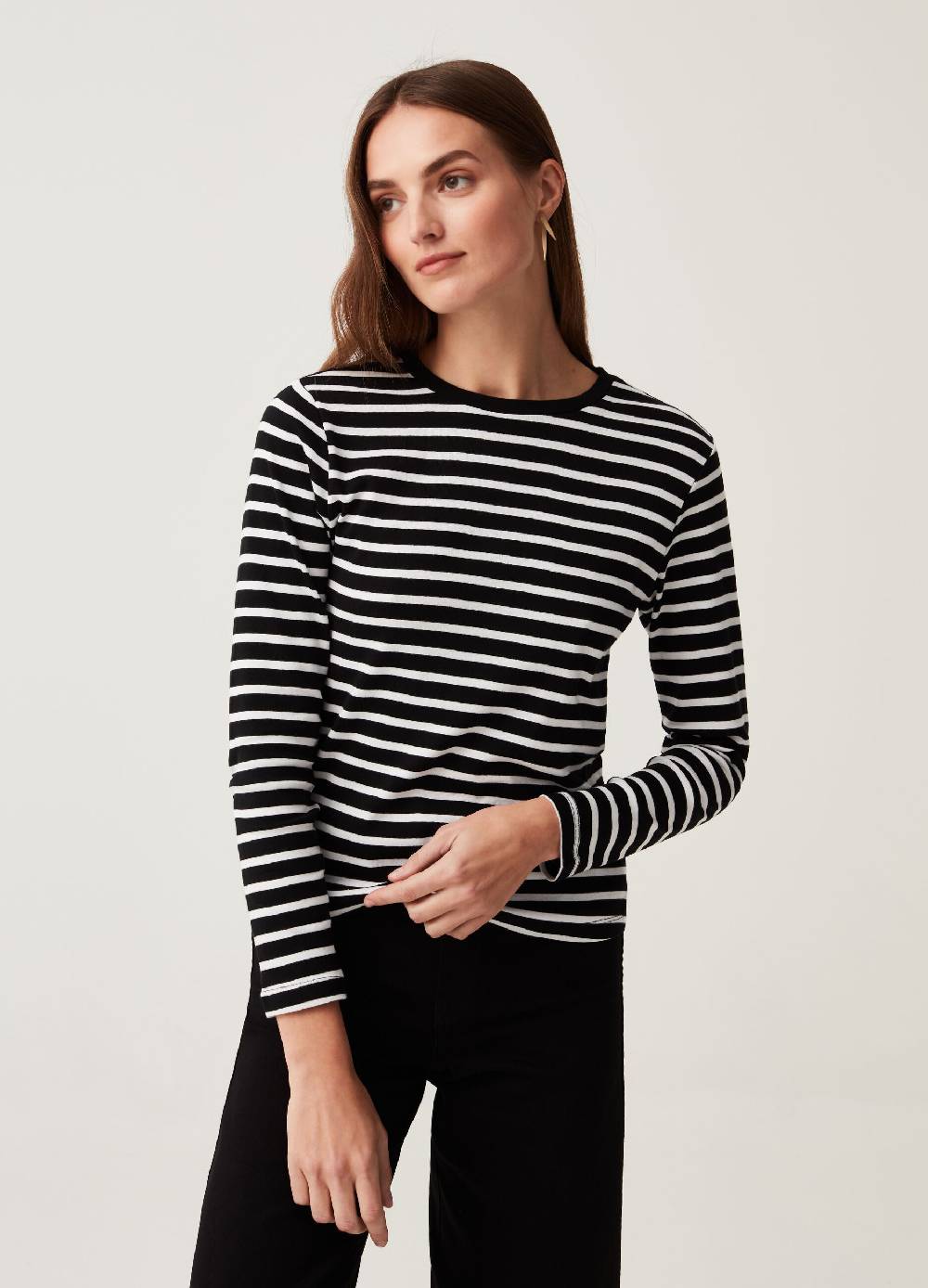 Ovs T-shirt A Righe Con Maniche Lunghe