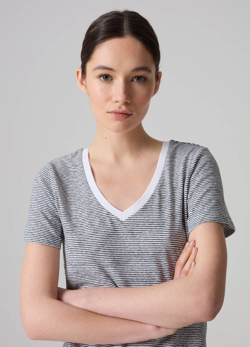 Ovs T-shirt A Righe In Lino E Cotone Elasticizzato