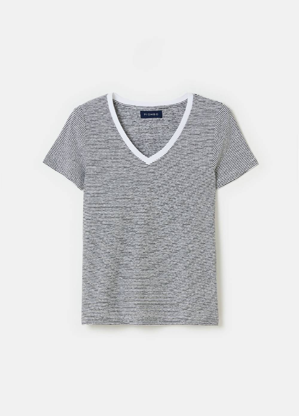 Ovs T-shirt A Righe In Lino E Cotone Elasticizzato