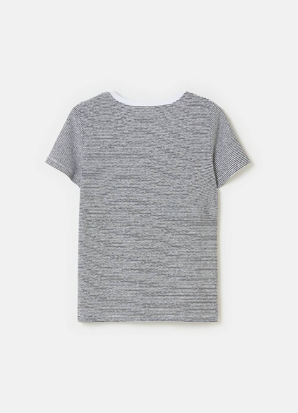 Ovs T-shirt A Righe In Lino E Cotone Elasticizzato