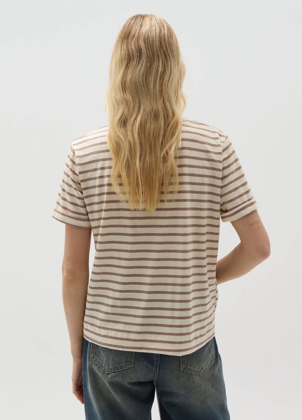 Ovs T-shirt A Righe Sottili Con Lurex