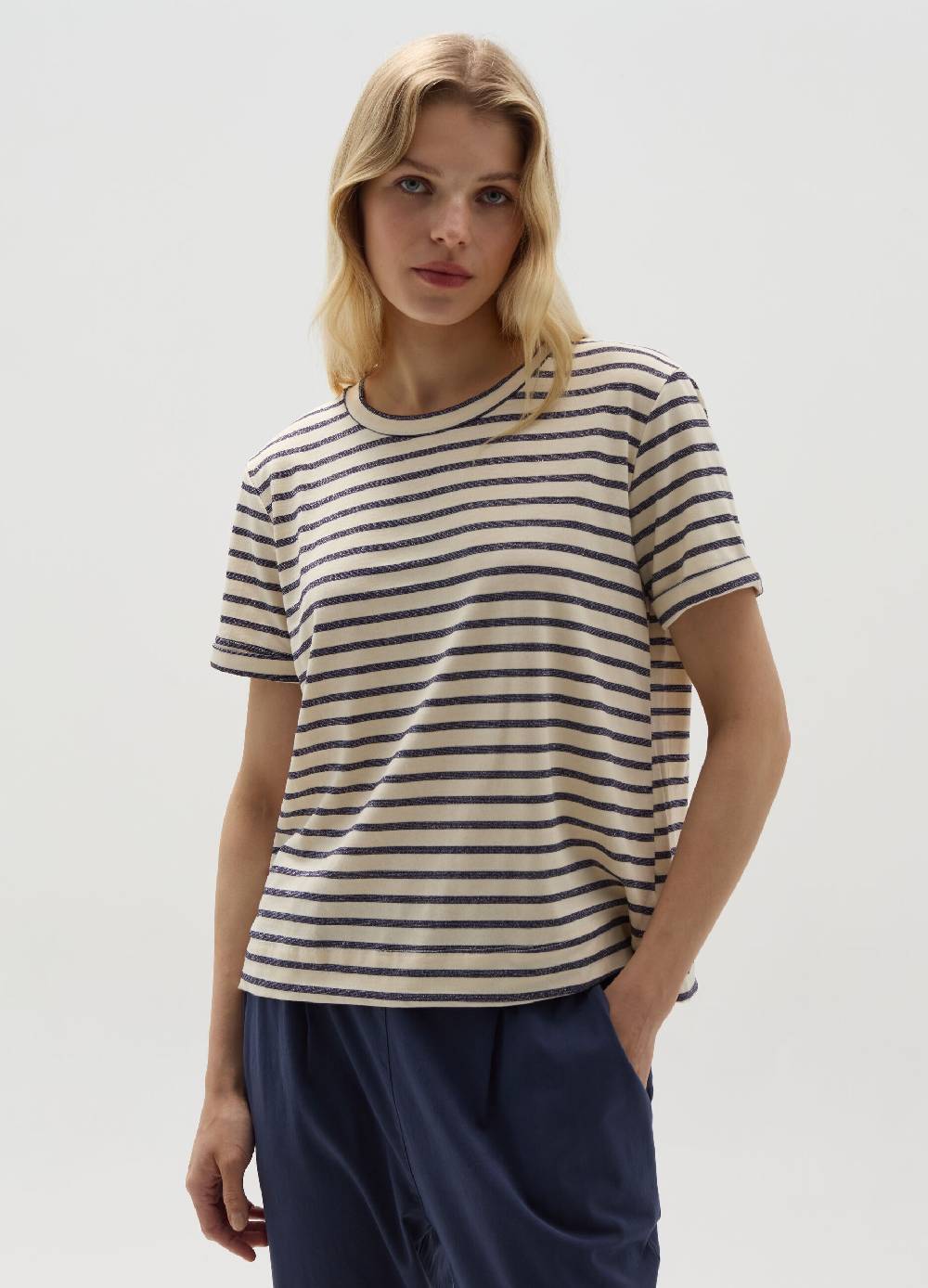 Ovs T-shirt A Righe Sottili Con Lurex