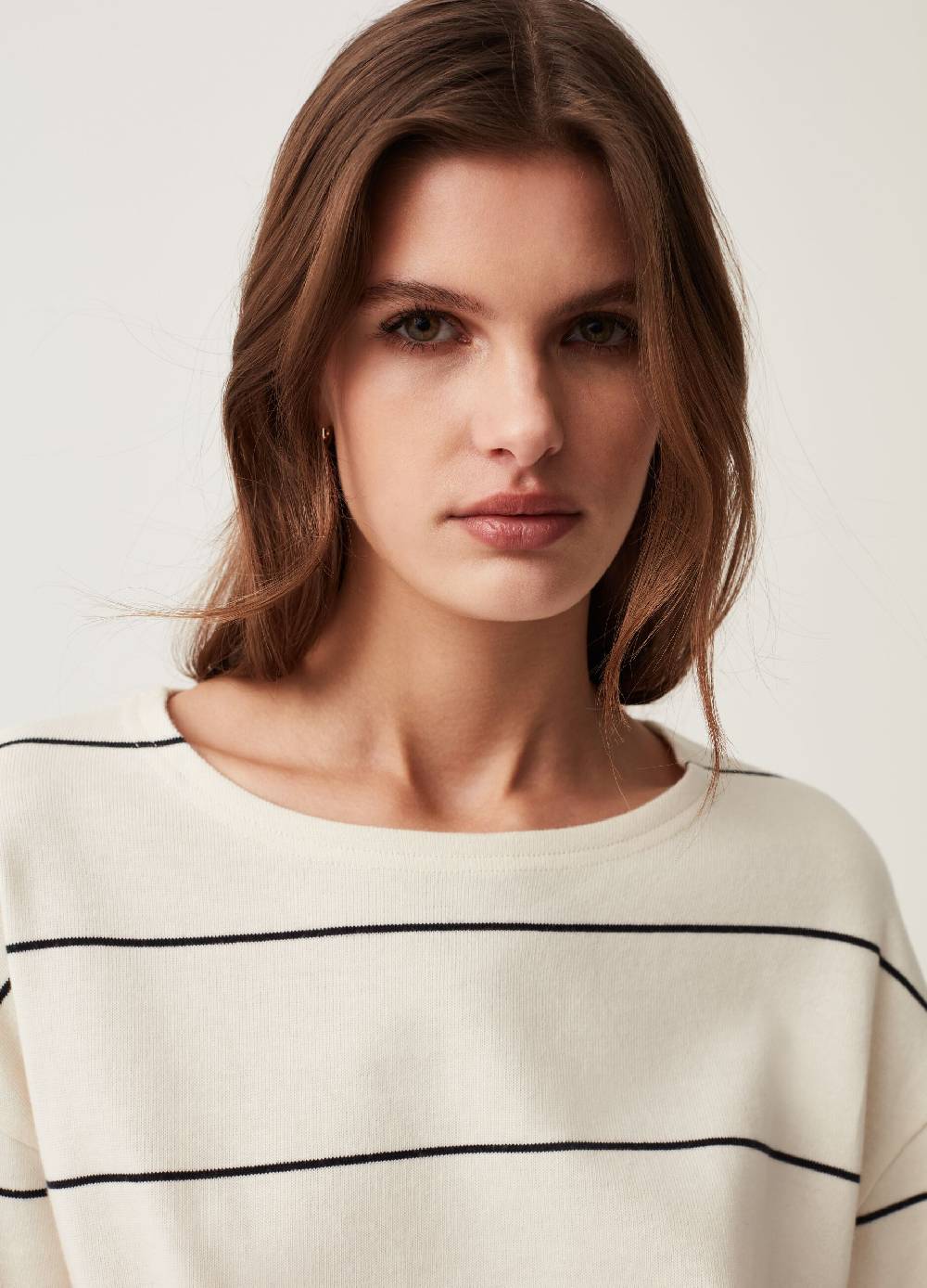 Ovs T-shirt A Righe Sottili Con Maniche Lunghe