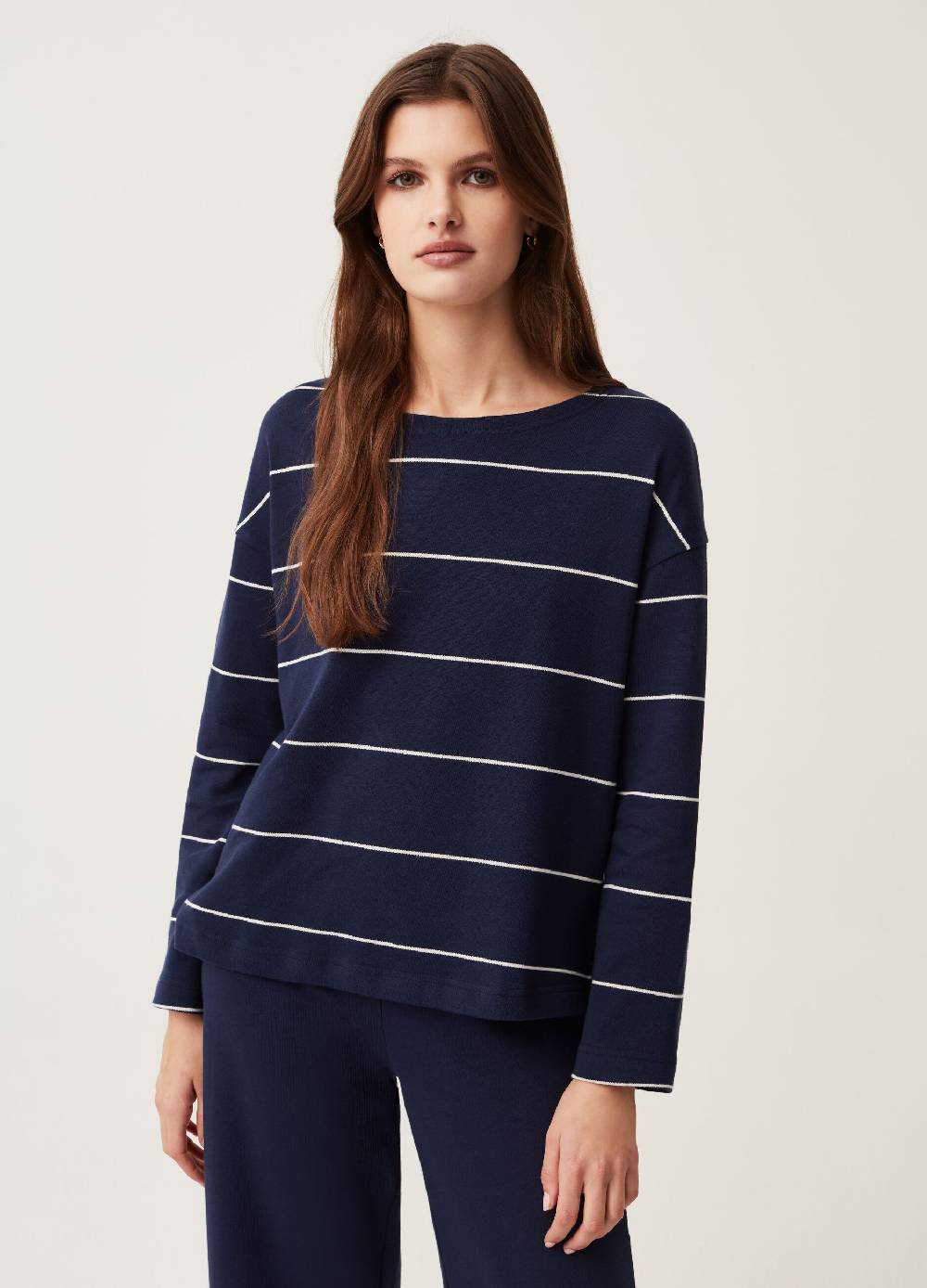 Ovs T-shirt a righe sottili con maniche lunghe