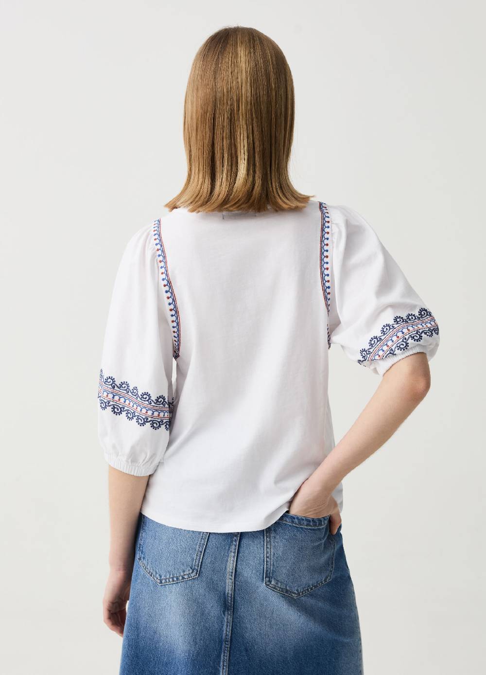 Ovs T-shirt Boho In Cotone Con Ricami