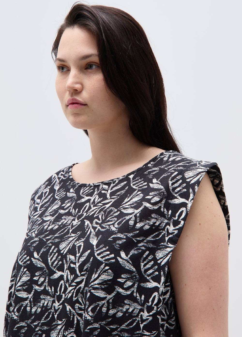 Ovs T-shirt Boxy Fit Stampa Foliage Curvy