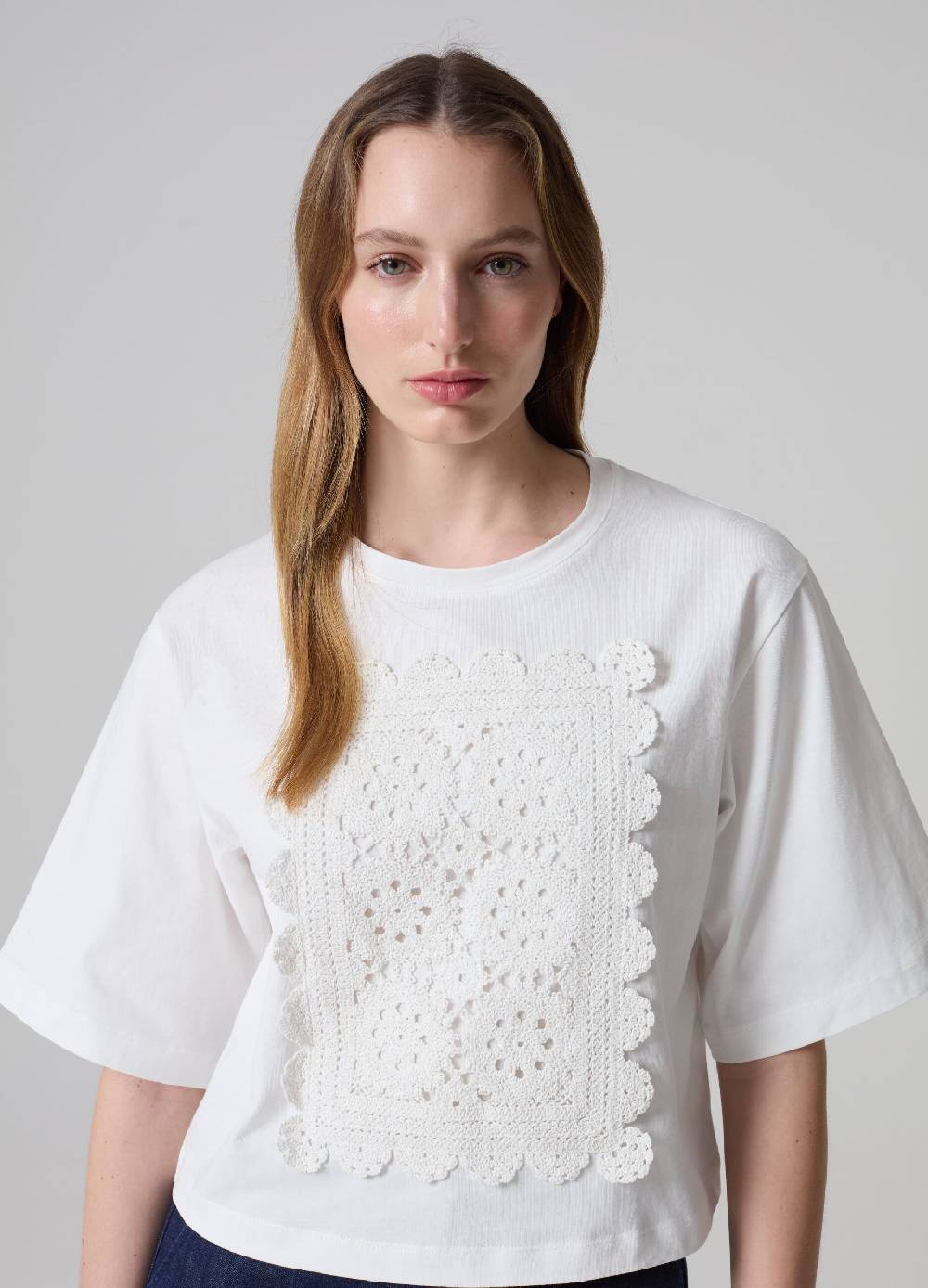 Ovs T-shirt Con Applicazione Crochet