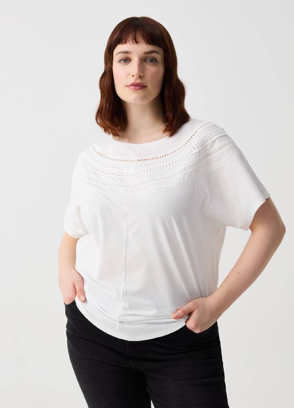 Ovs T-shirt con dettagli ricamati Curvy