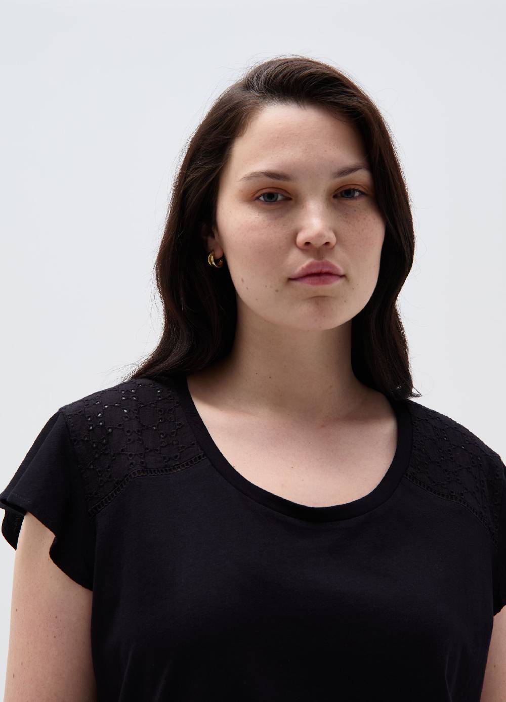 Ovs T-shirt Con Inserto In Sangallo Curvy