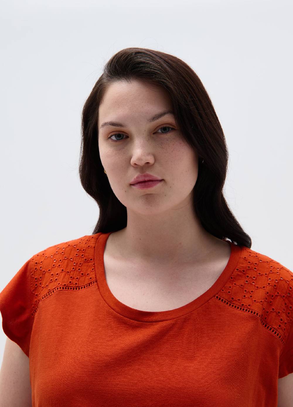 Ovs T-shirt Con Inserto In Sangallo Curvy