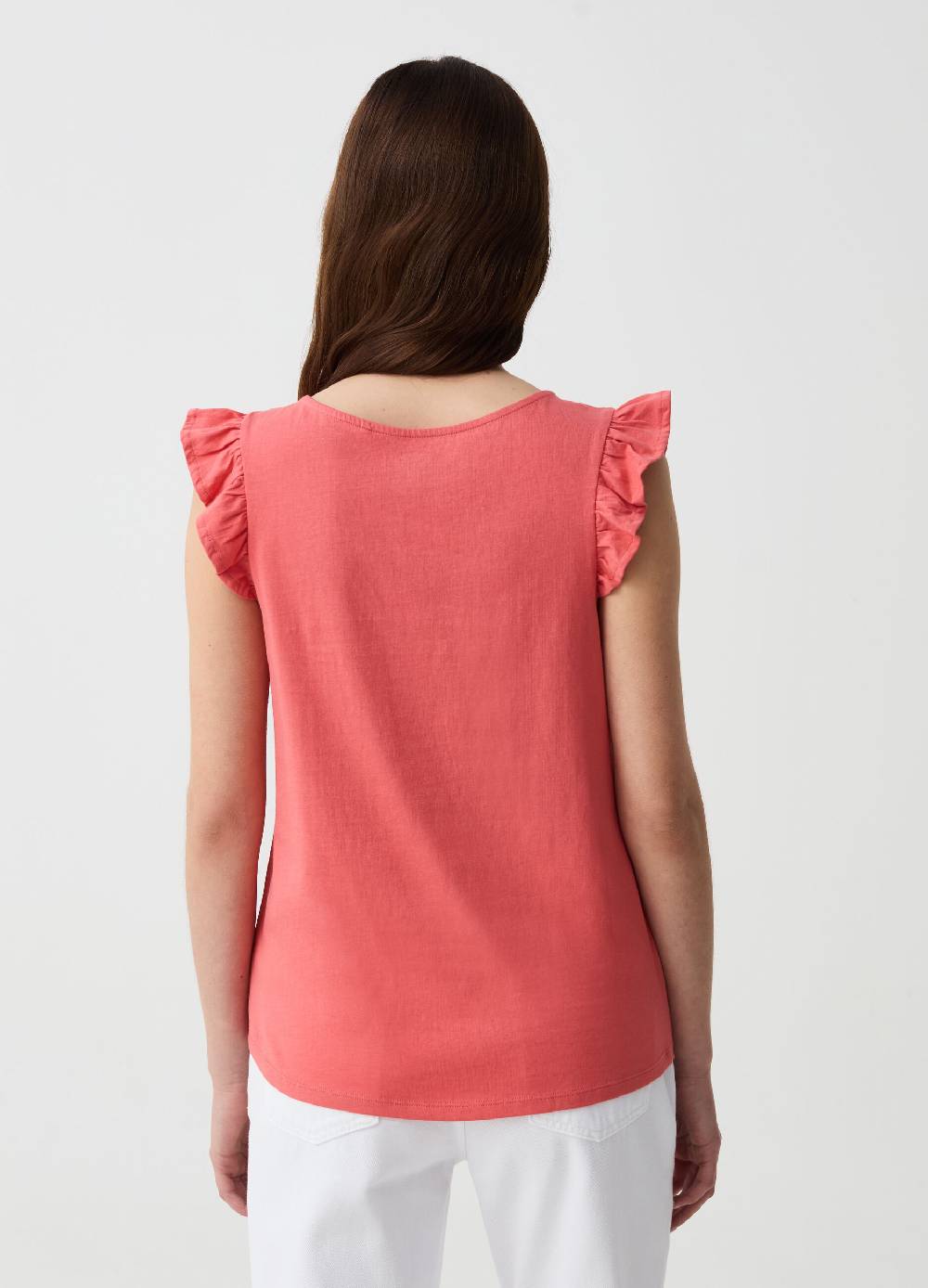 Ovs T-shirt Con Inserto In Sangallo E Volant