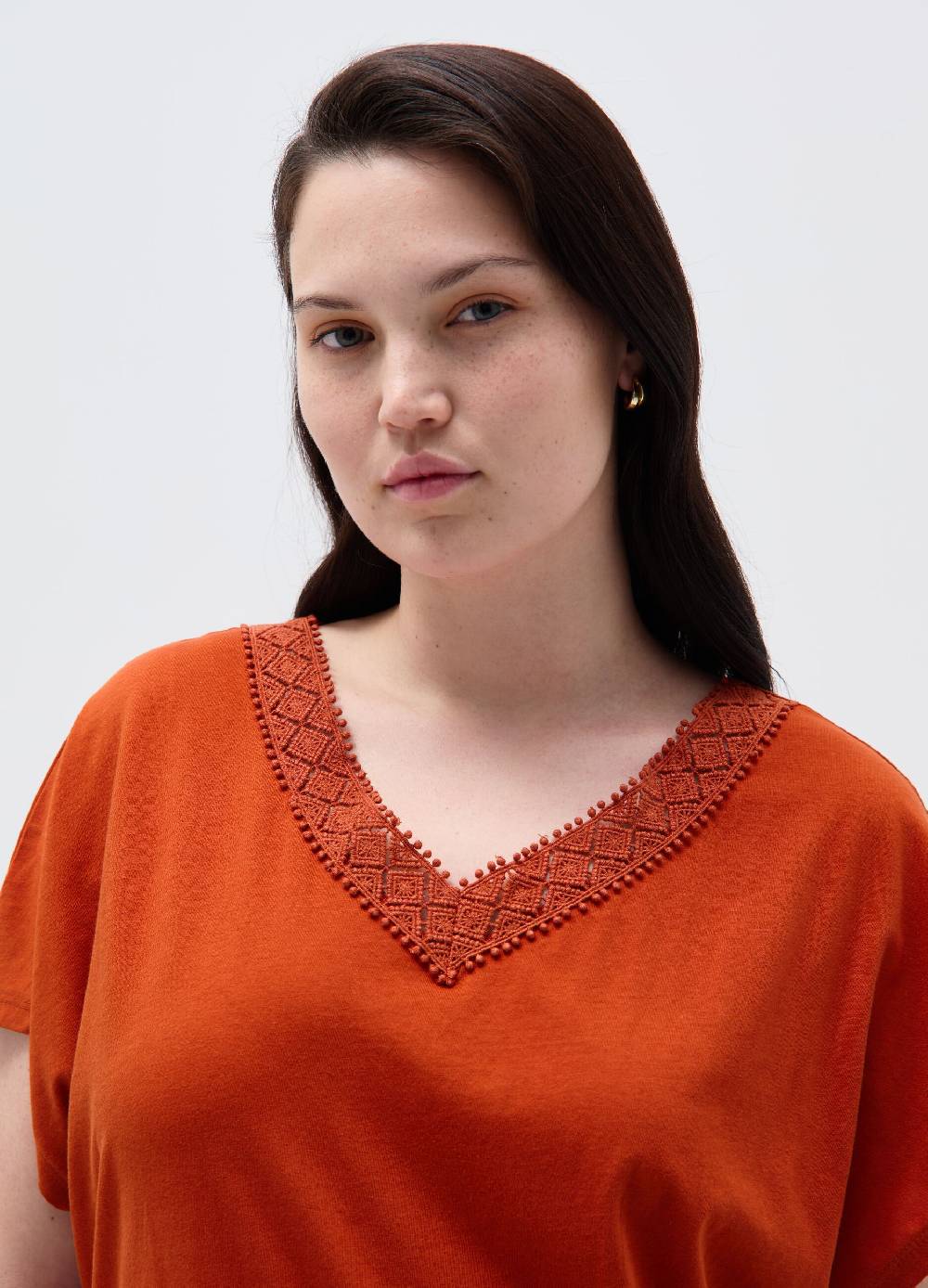 Ovs T-shirt Con Inserto Macrame Curvy