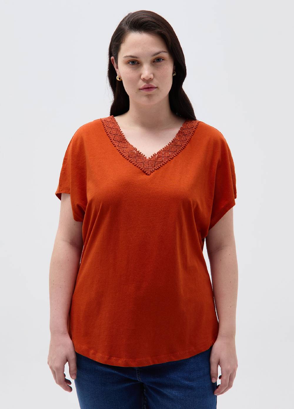 Ovs T-shirt con inserto macrame Curvy