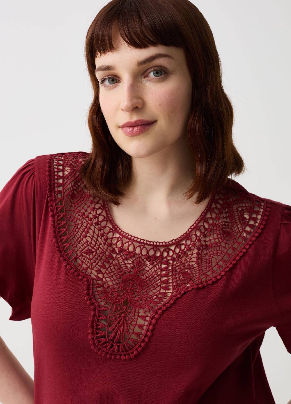 Ovs T-shirt Con Inserto Macrame Curvy