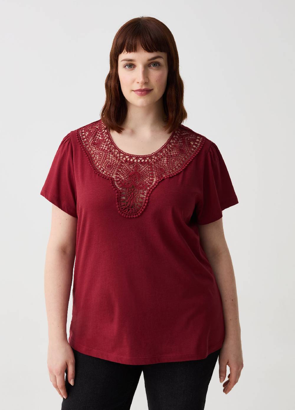 Ovs T-shirt con inserto macrame Curvy