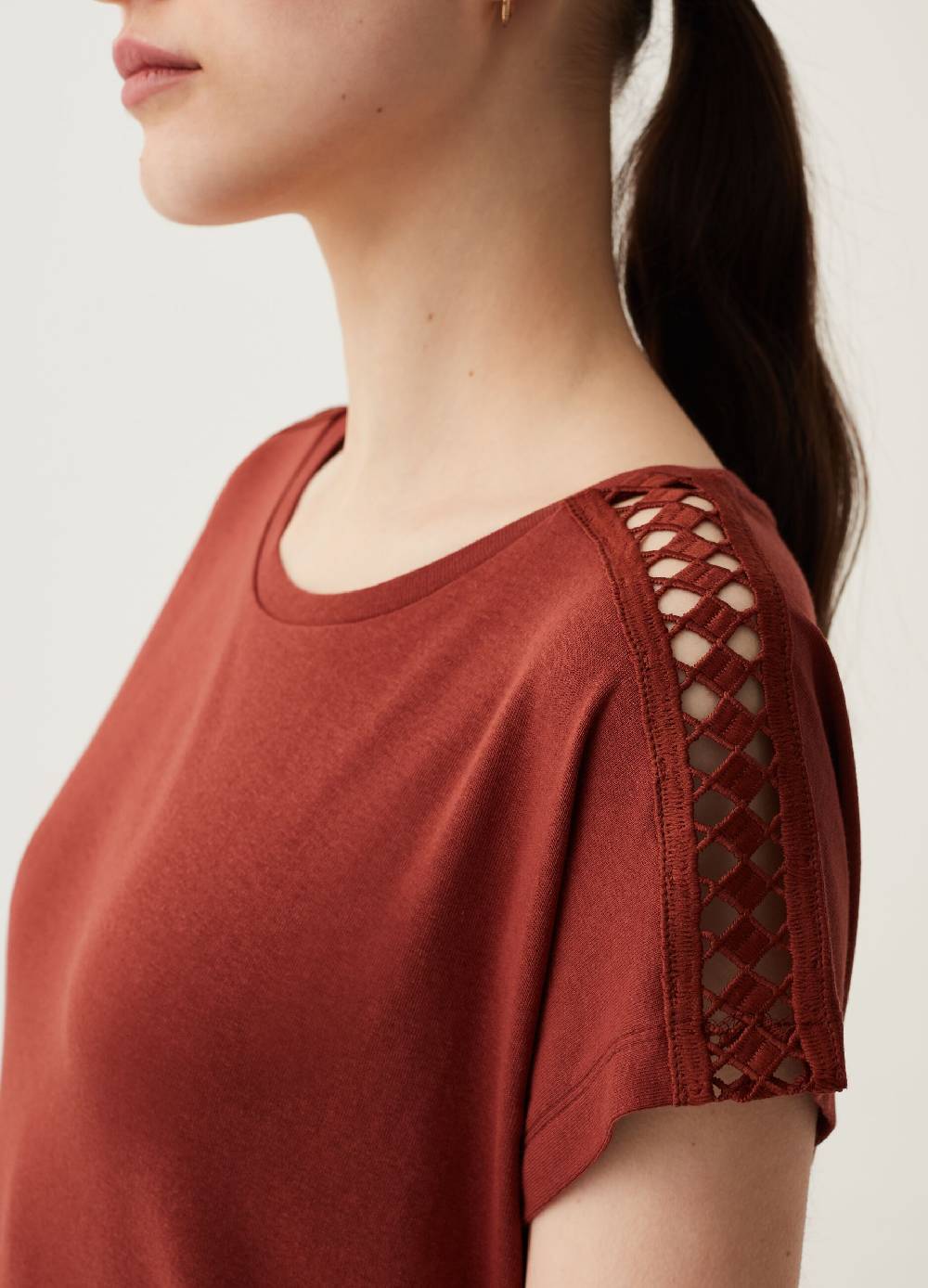 Ovs T-shirt Con Inserto Traforato