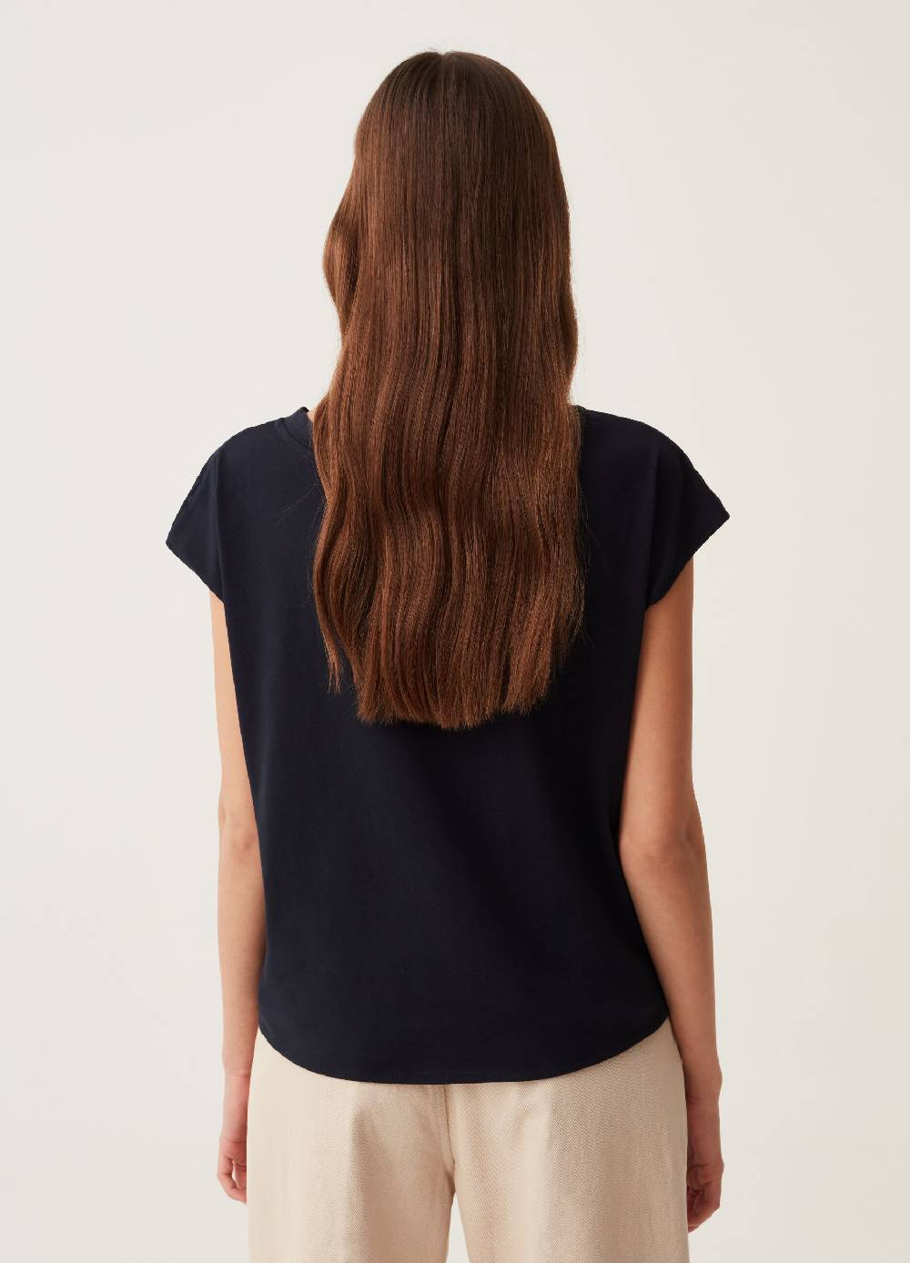 Ovs T-shirt Con Pizzo Sangallo Scollo A V