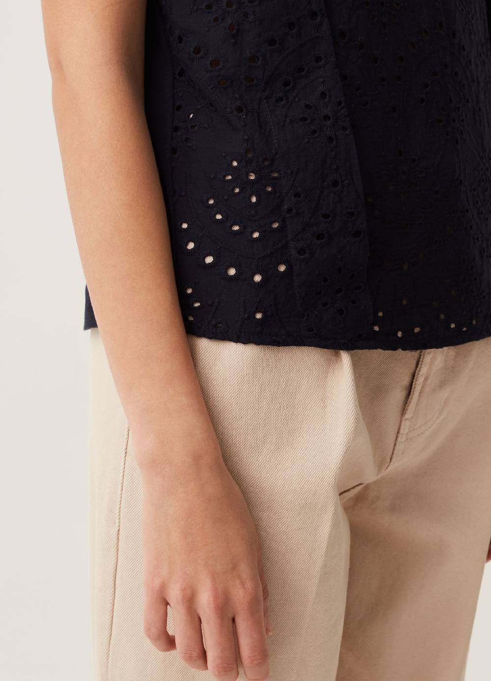 Ovs T-shirt Con Pizzo Sangallo Scollo A V