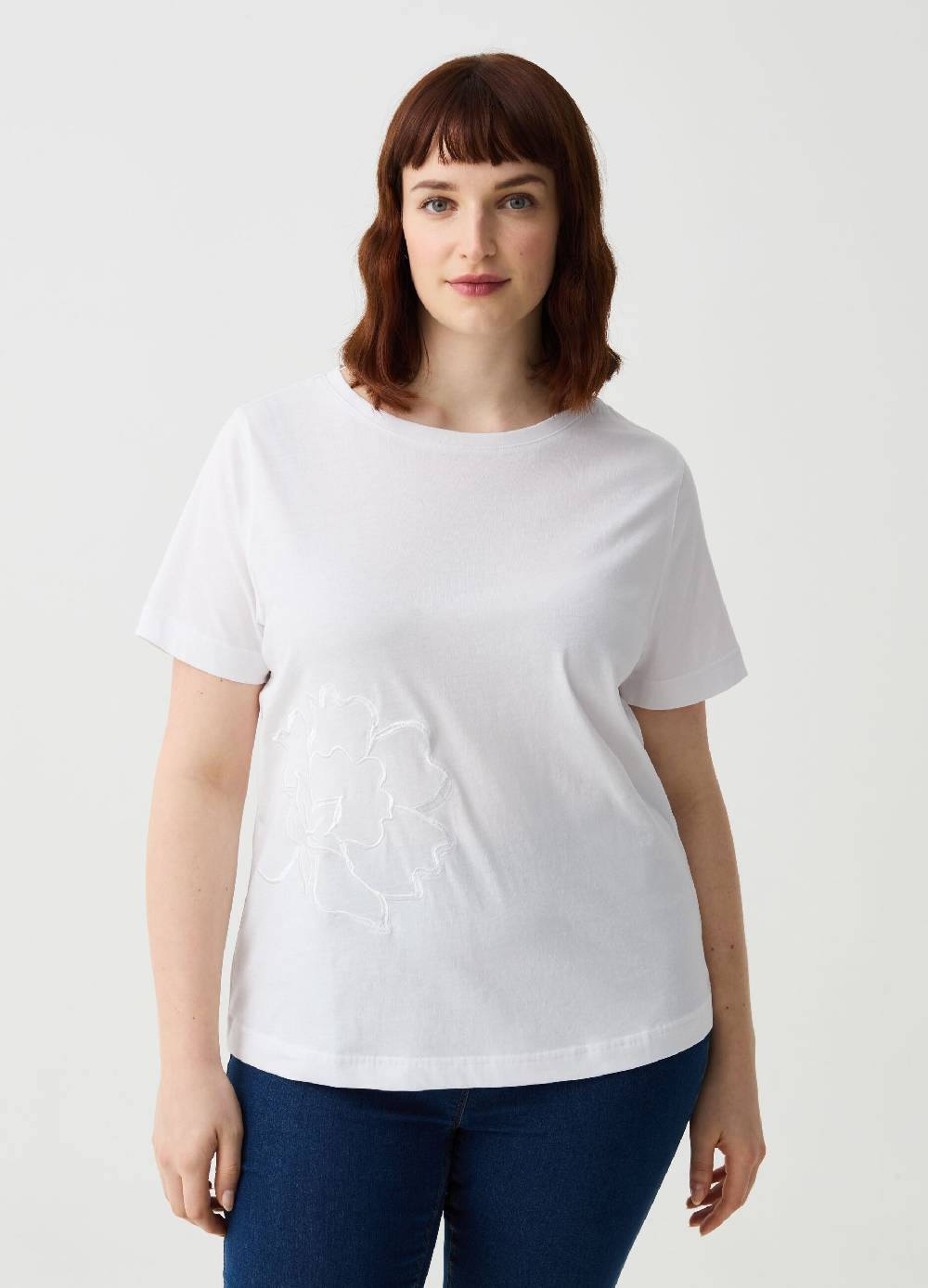 Ovs T-shirt con ricamo fiore Curvy