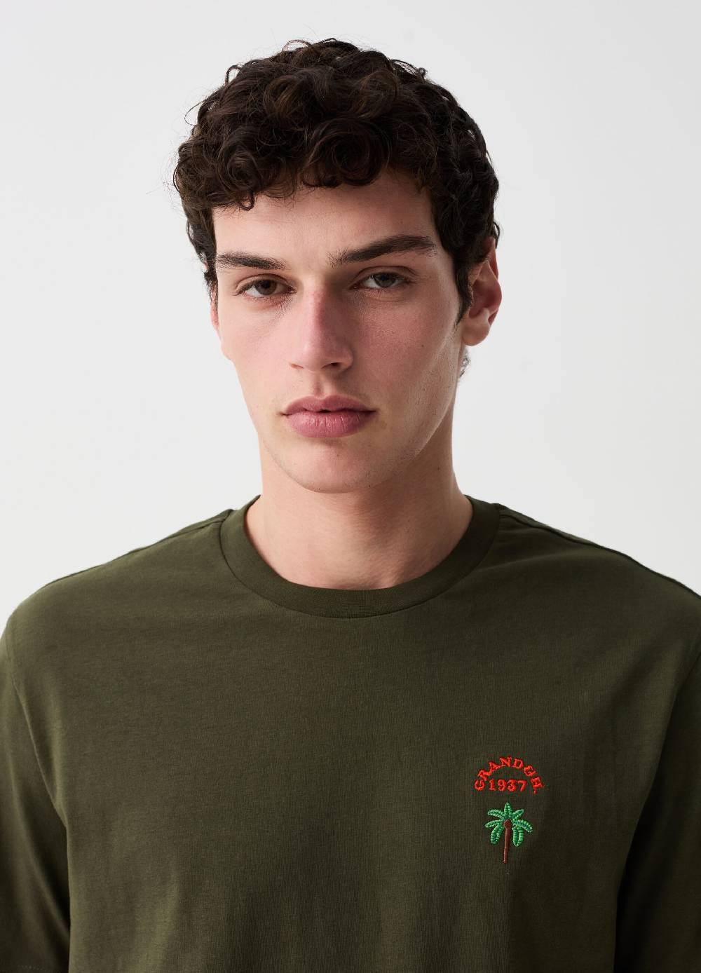 Ovs T-shirt Con Ricamo Logo E Palma