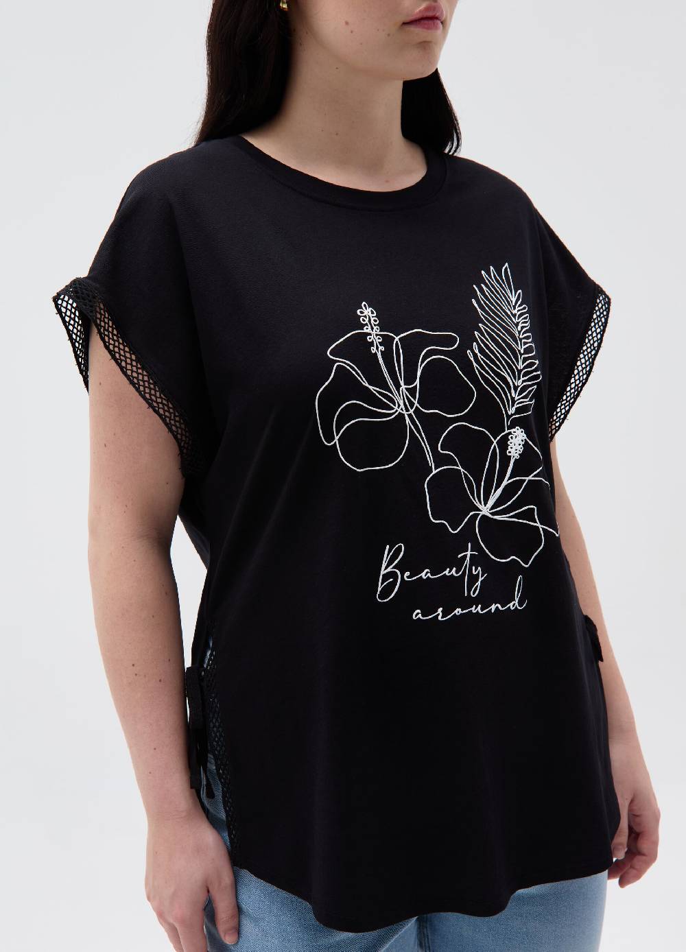 Ovs T-shirt Con Spacchi E Laccetti Curvy