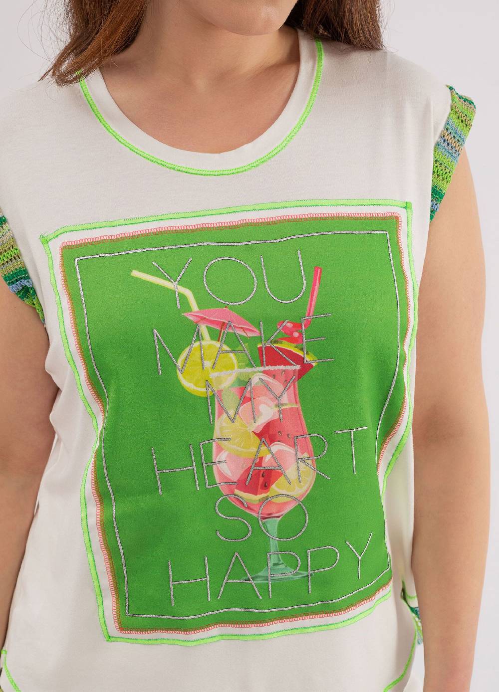 Ovs T-shirt Con Stampa Cocktail Curvy