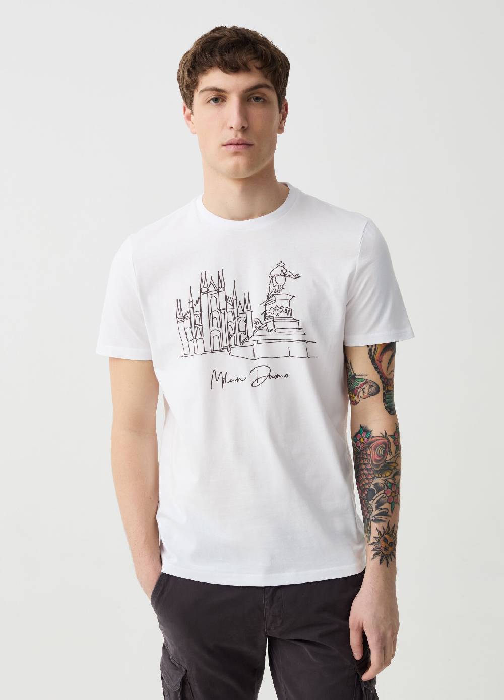 Ovs T-shirt con stampa Duomo di Milano