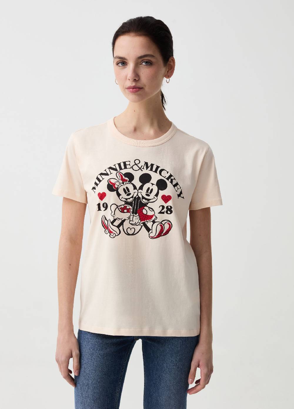 Ovs T-shirt con stampa Minnie e Topolino