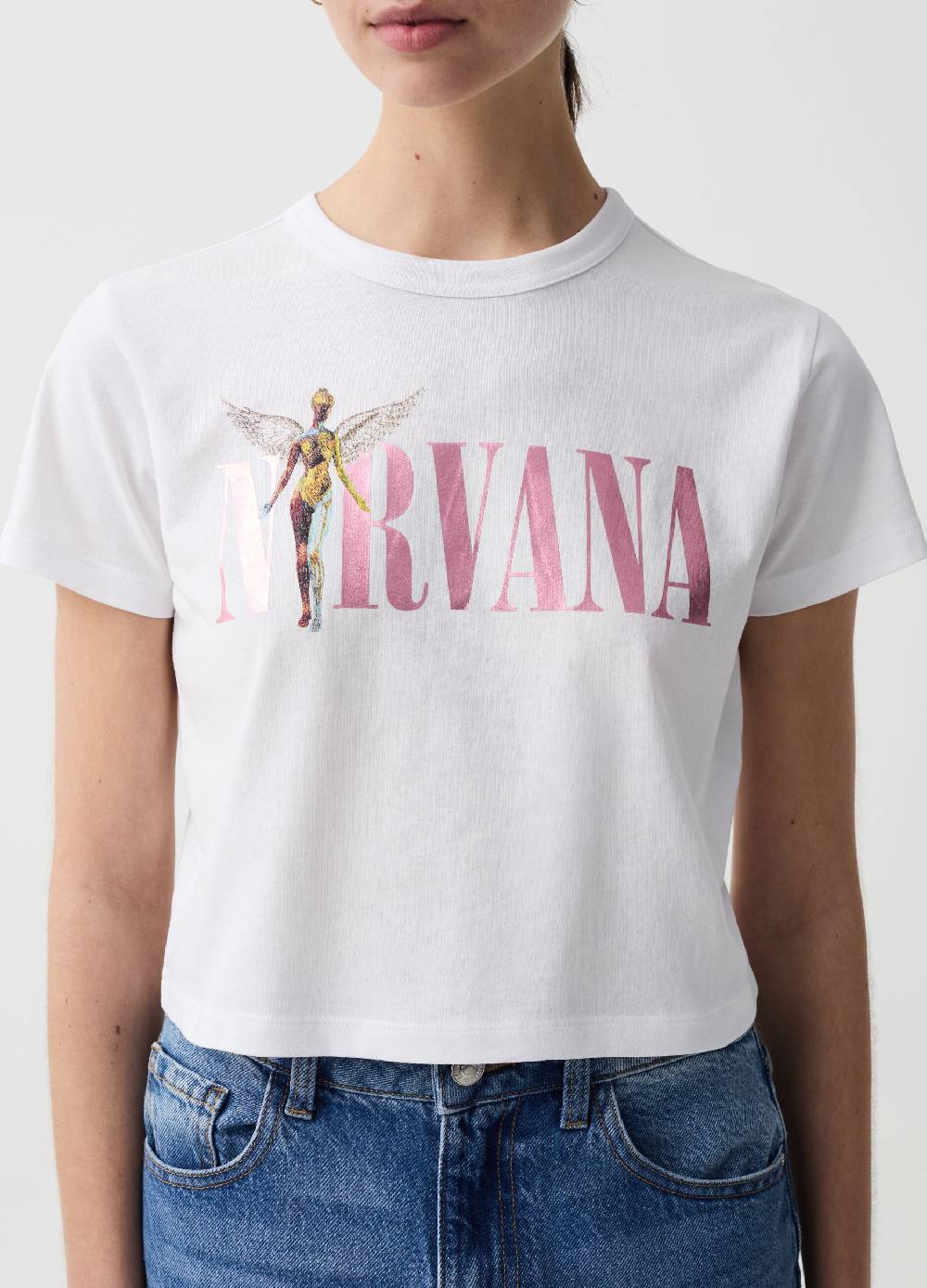 Ovs T-shirt Con Stampa Nirvana In Foil