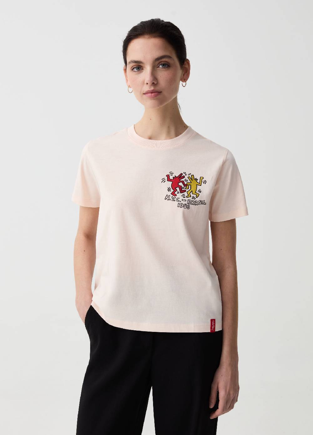Ovs T-shirt con stampa omini Keith Haring