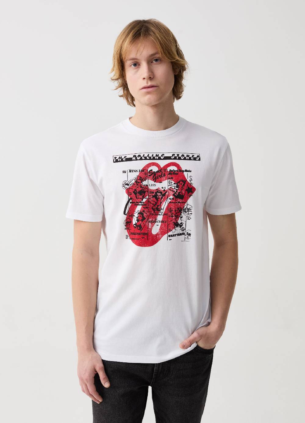 Ovs T-shirt con stampa Rolling Stones