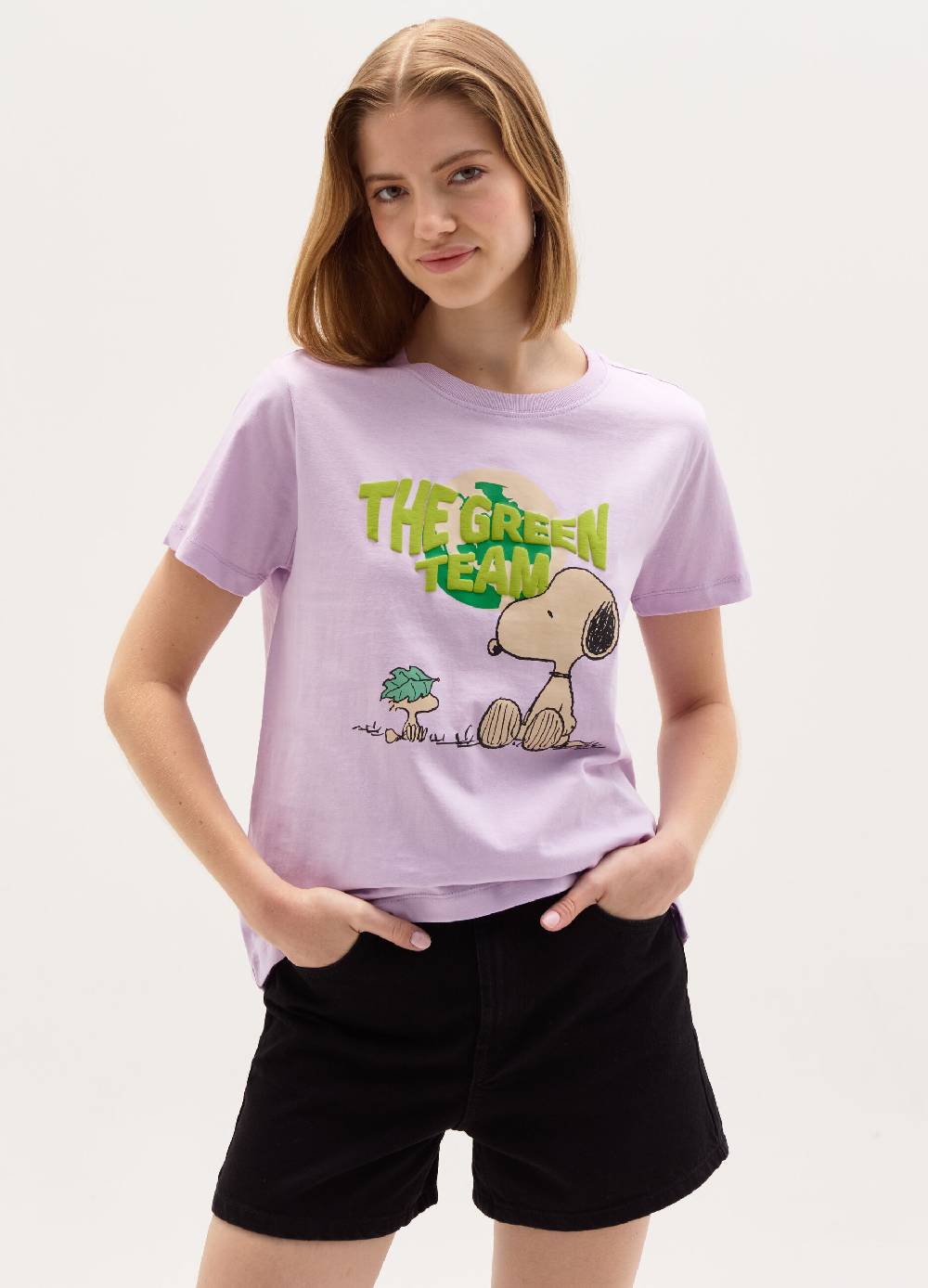 Ovs T-shirt con stampa Snoopy e Woodstock
