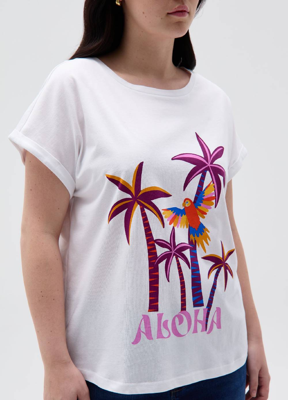 Ovs T-shirt con stampa tropicale Curvy