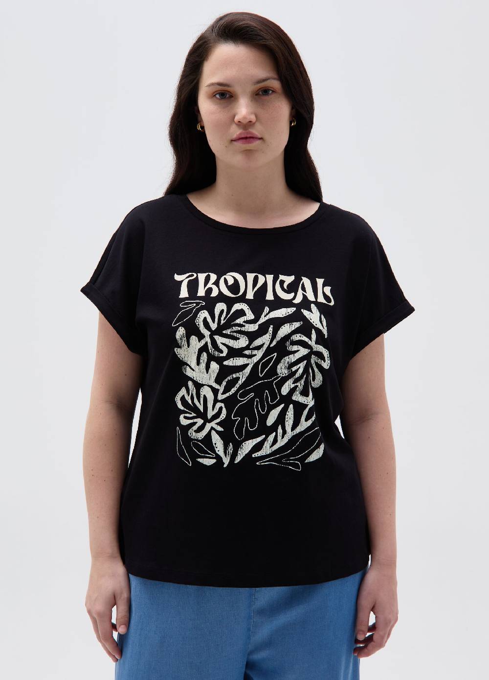 Ovs T-shirt con stampa tropicale Curvy