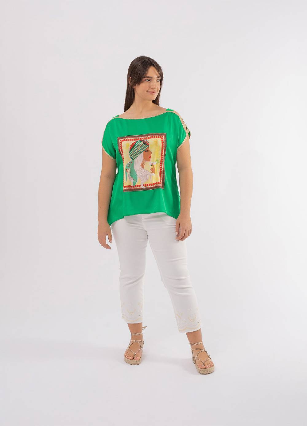 Ovs T-shirt con stampa volto femminile Curvy