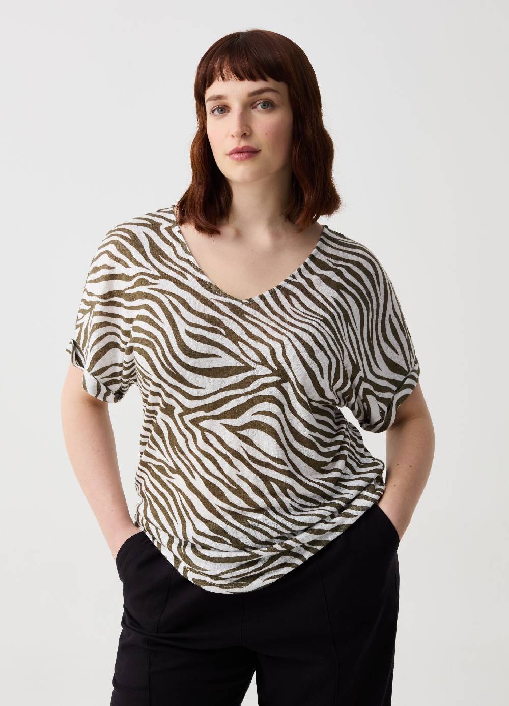 Ovs T-shirt con stampa zebrata Curvy
