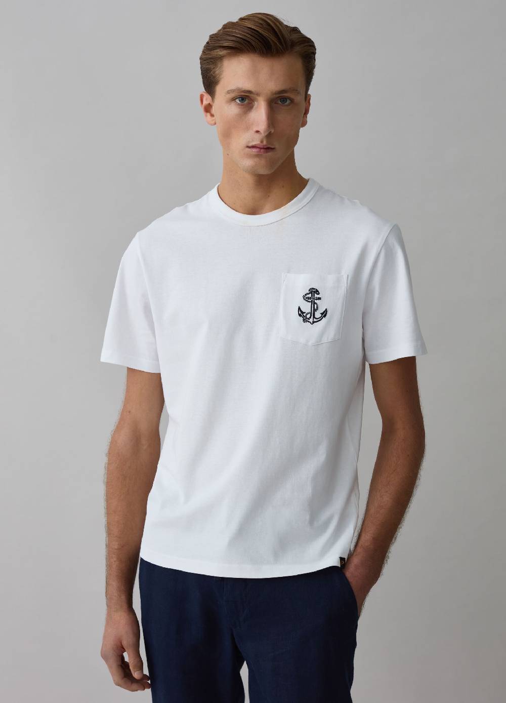 Ovs T-shirt con tasca ricamo ancora