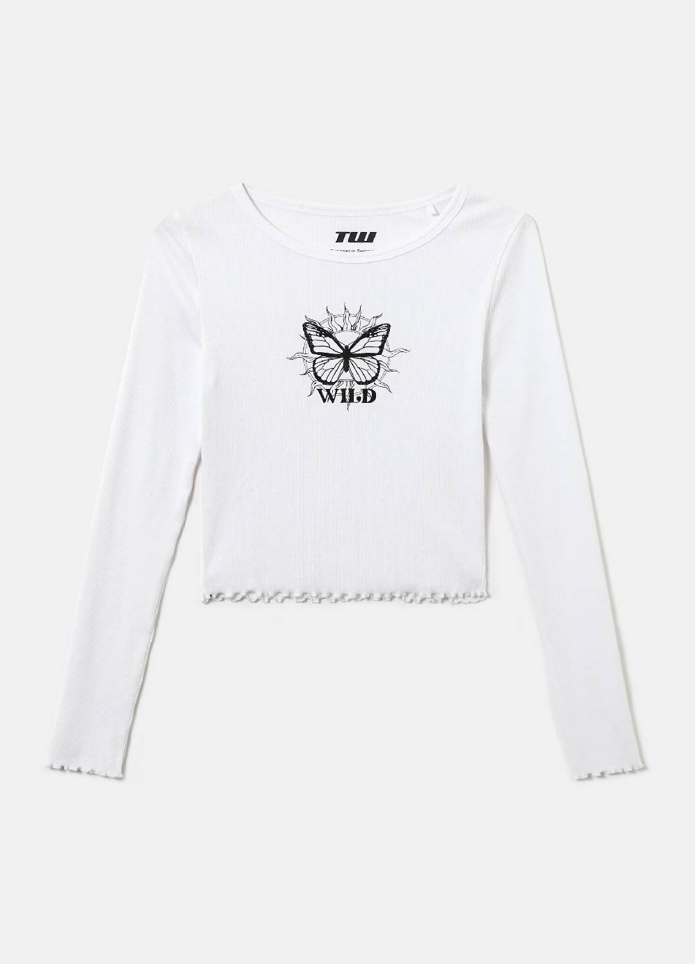 Ovs T-shirt Crop A Costine Con Stampa