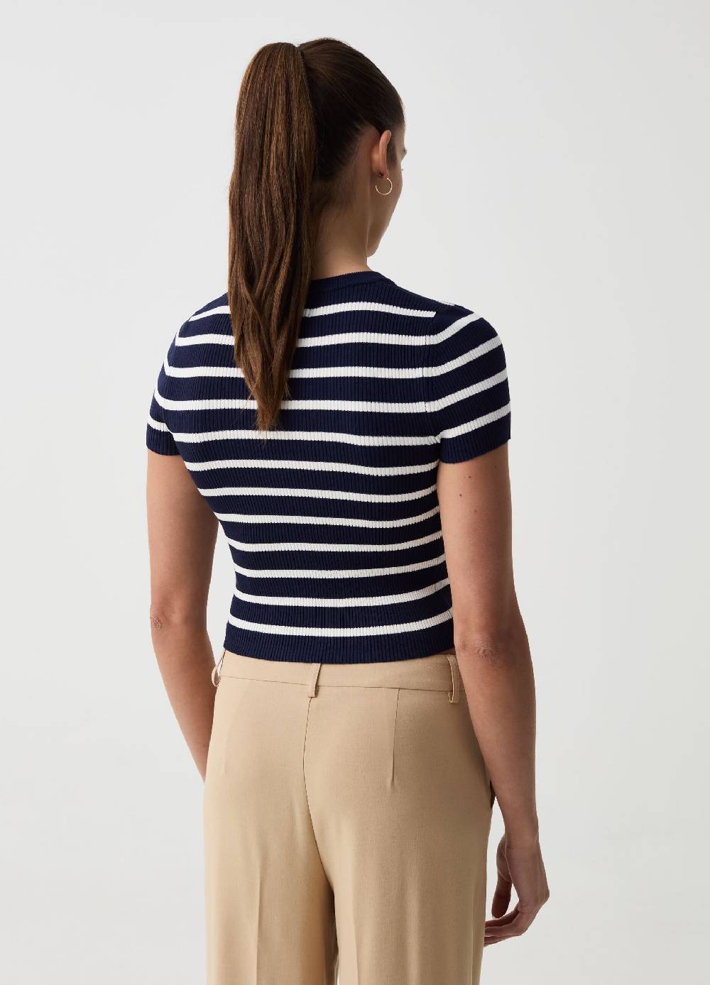 Ovs T-shirt Crop A Costine Fantasia A Righe