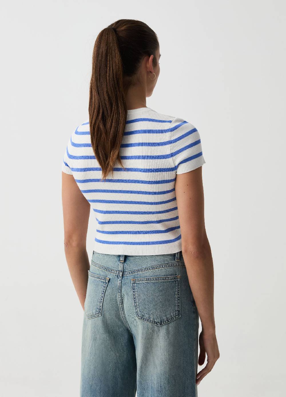 Ovs T-shirt Crop A Costine Fantasia A Righe