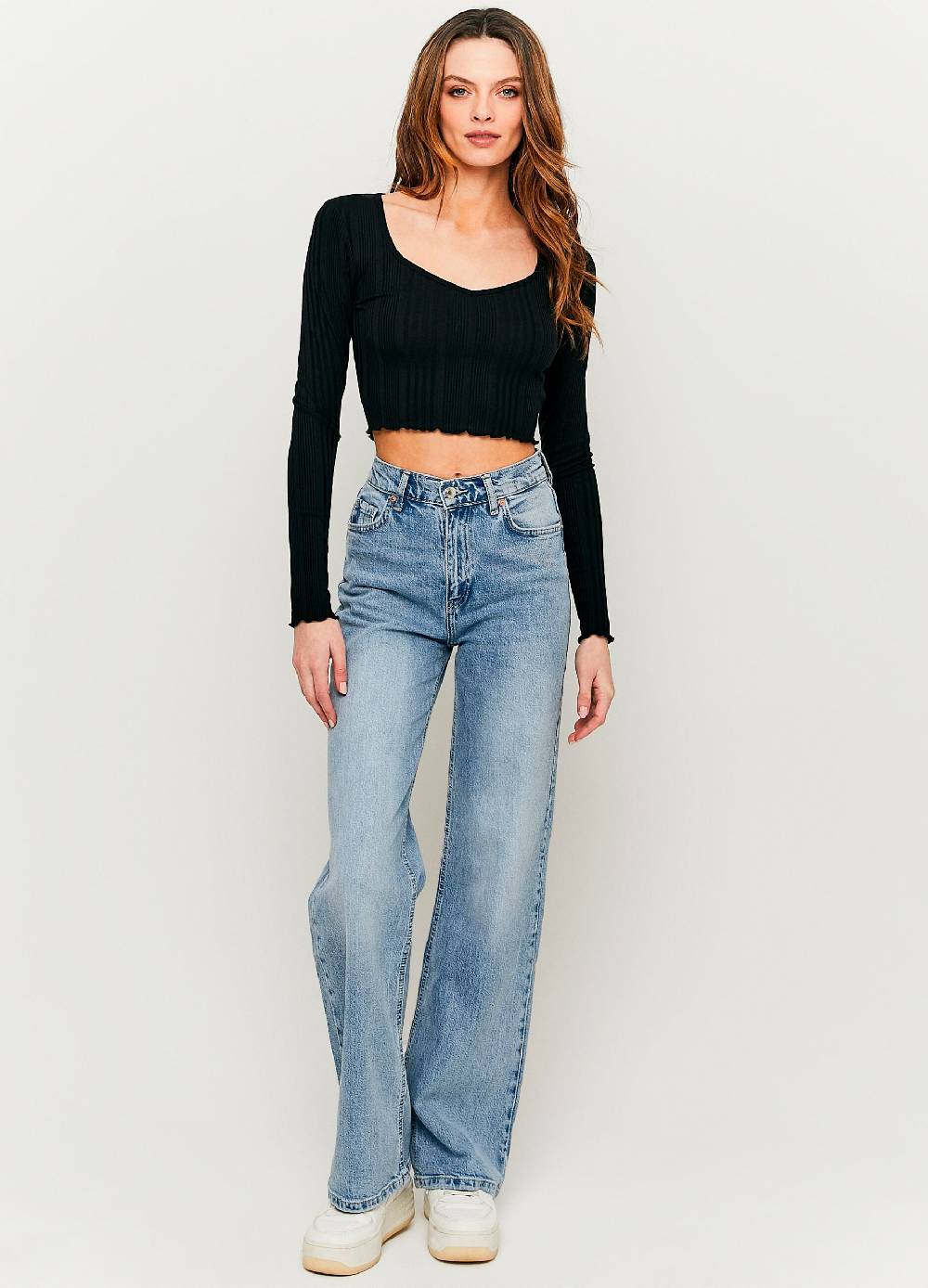 Ovs T-shirt crop a maniche lunghe