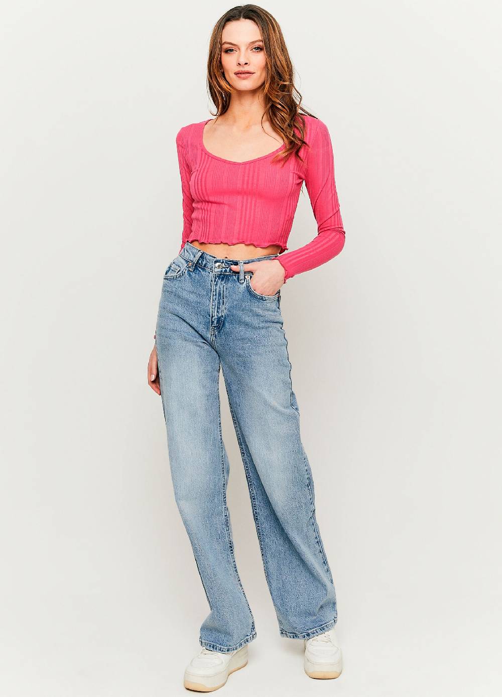 Ovs T-shirt crop a maniche lunghe