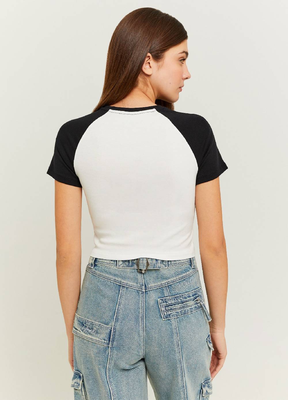 Ovs T-shirt Crop Con Maniche Raglan Stampa College