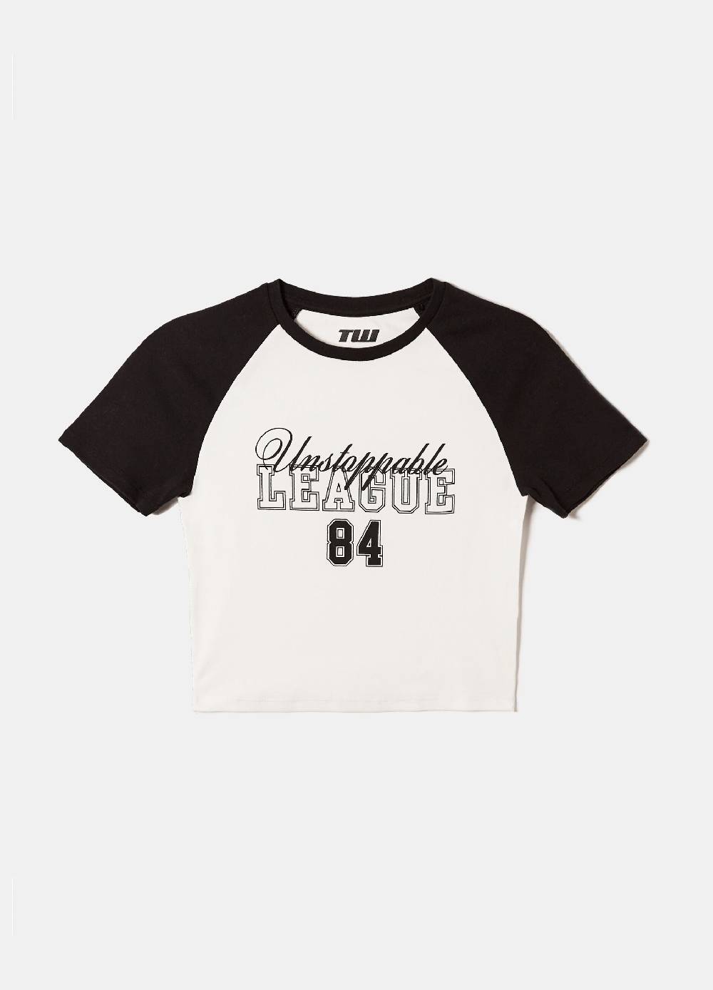 Ovs T-shirt Crop Con Maniche Raglan Stampa College
