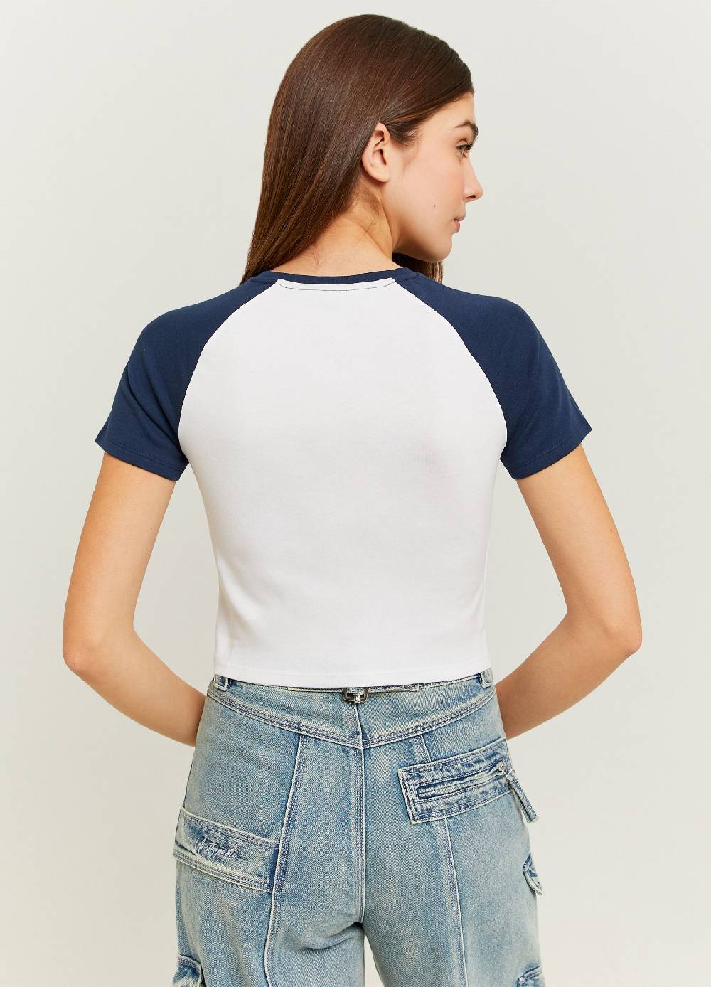 Ovs T-shirt Crop Con Maniche Raglan Stampa College